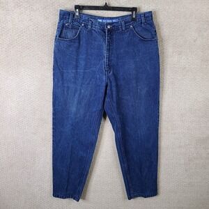 Vintage Express Denim Jeans Men 38x30 (35x29) Blue Relaxed Fit Tapered Dark Wash